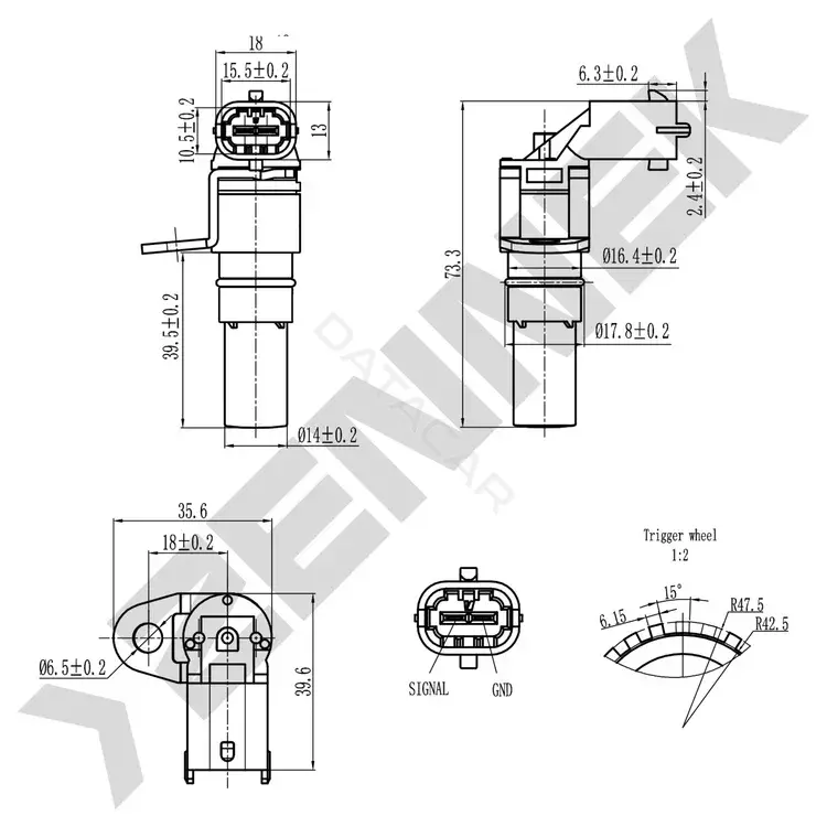 Датчик коленвала ZENNEK DCS0128