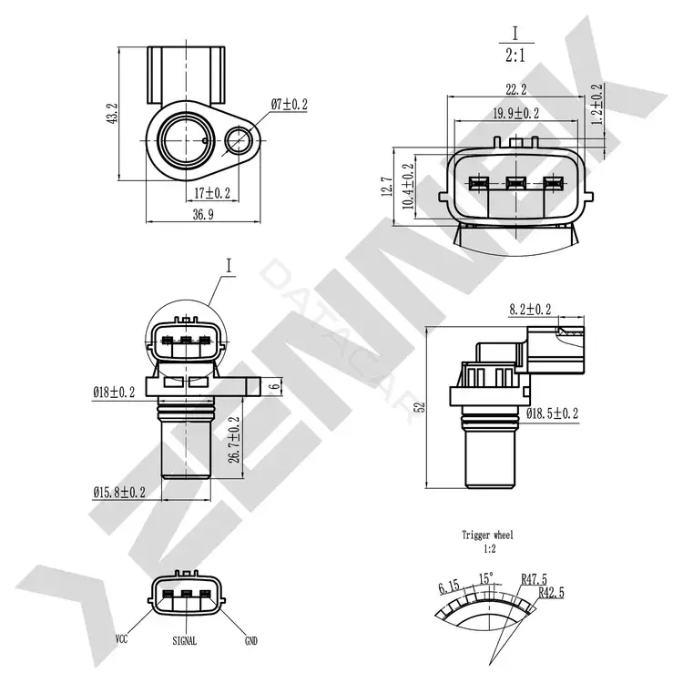 Датчик коленвала ZENNEK DCS0132
