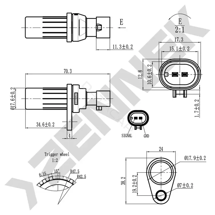 Датчик коленвала ZENNEK DCS0153