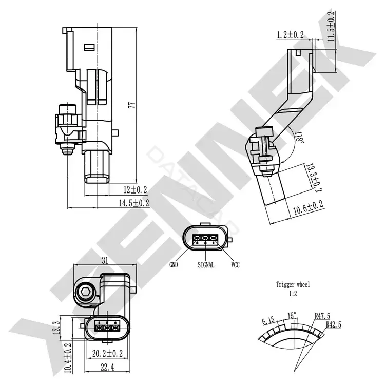 Датчик коленвала ZENNEK DCS0242