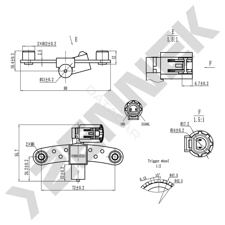 Датчик коленвала ZENNEK DCS0396