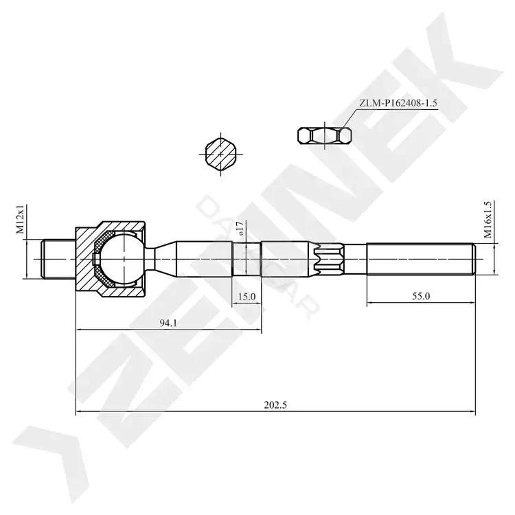 Рулевая тяга ZENNEK DTR0002