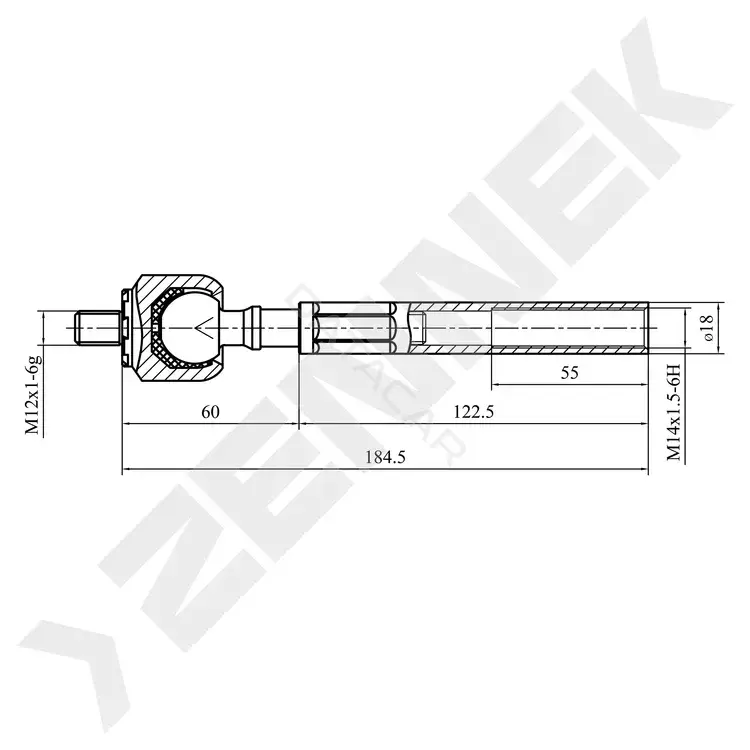 Рулевая тяга ZENNEK DTR0012