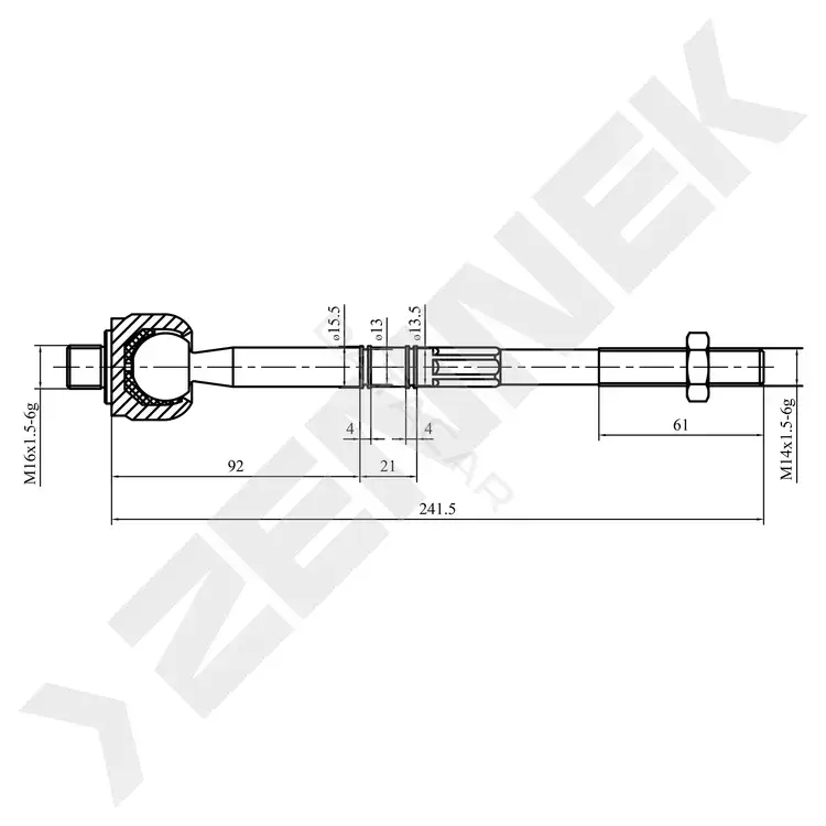 Рулевая тяга ZENNEK DTR0015
