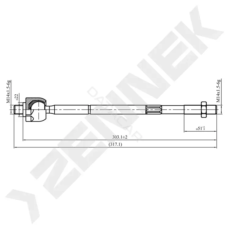 Рулевая тяга ZENNEK DTR0016