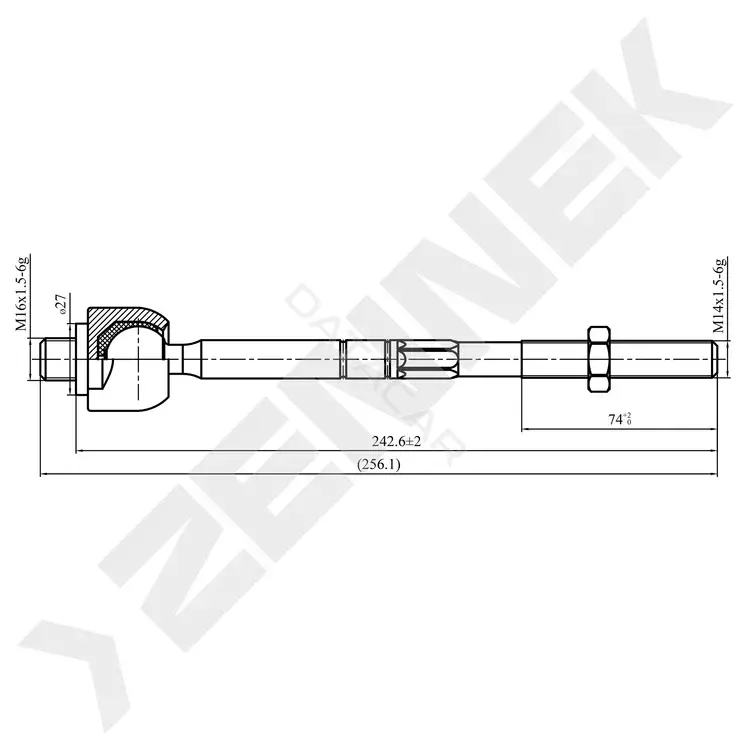 Рулевая тяга ZENNEK DTR0030