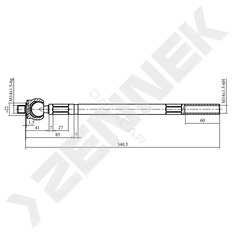 Рулевая тяга ZENNEK DTR0044