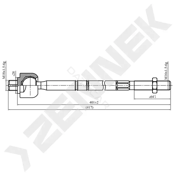 Рулевая тяга ZENNEK DTR0045