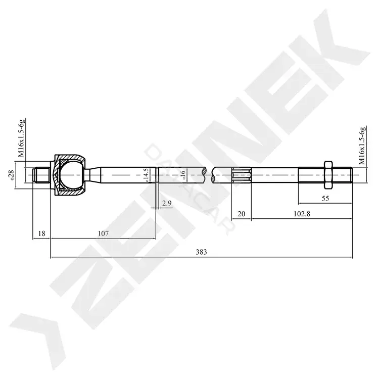 Рулевая тяга ZENNEK DTR0046