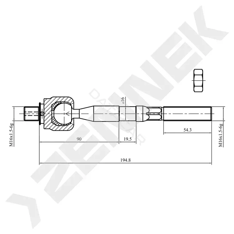 Рулевая тяга ZENNEK DTR0048