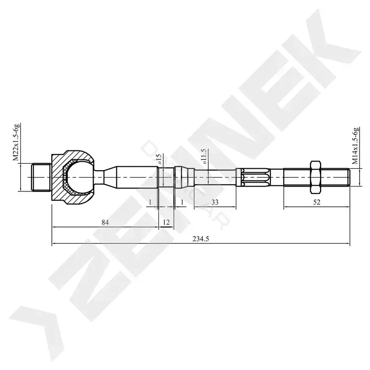 Рулевая тяга ZENNEK DTR0049