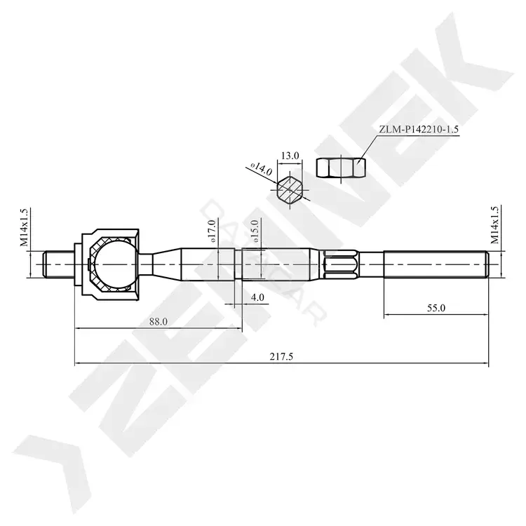 Рулевая тяга ZENNEK DTR0055