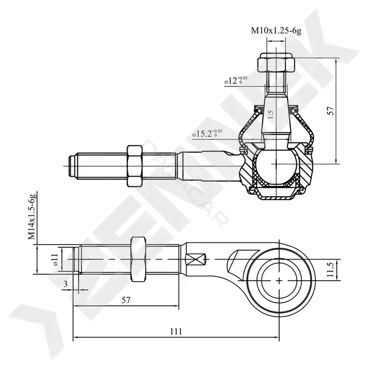 Рулевые наконечники ZENNEK DTE0022