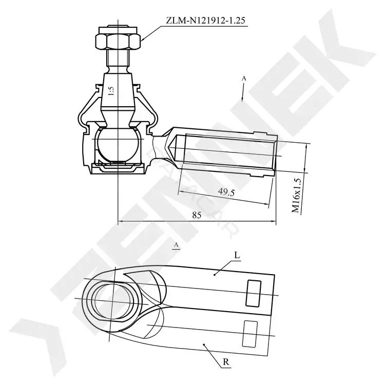 Рулевые наконечники ZENNEK DTE0028