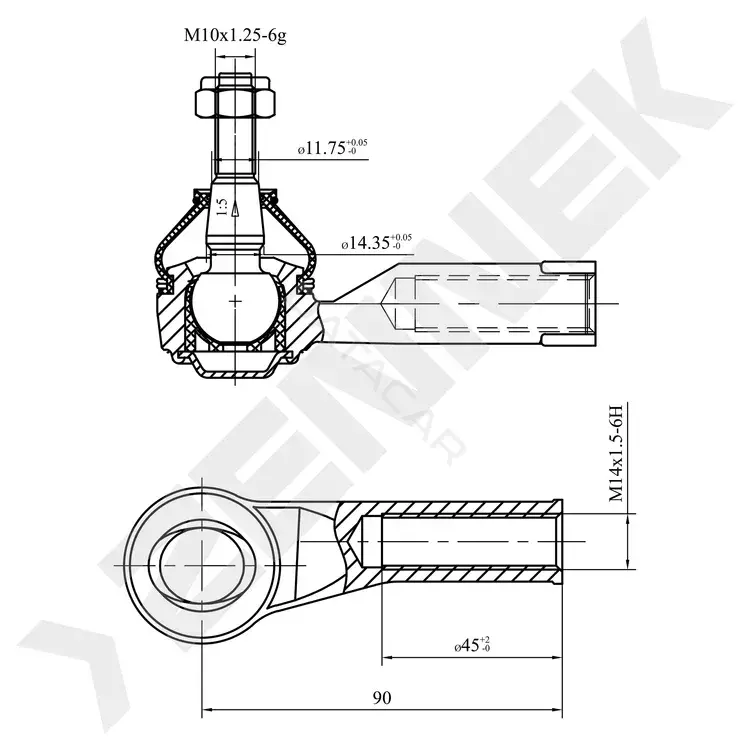Рулевые наконечники ZENNEK DTE0055