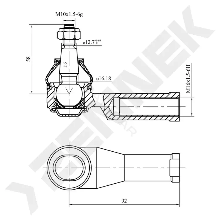 Рулевые наконечники ZENNEK DTE0057