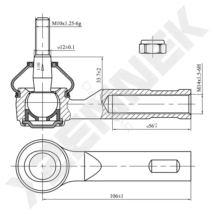Рулевые наконечники ZENNEK DTE0061
