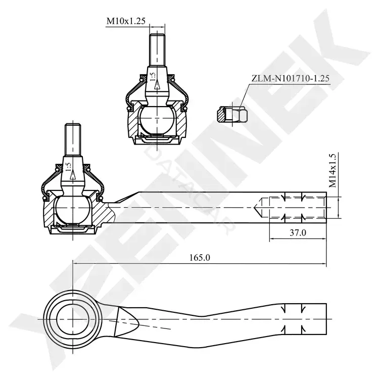 Рулевые наконечники ZENNEK DTE0090