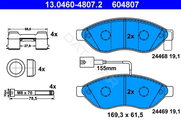 Тормозные колодки ATE 13.0460-4807.2