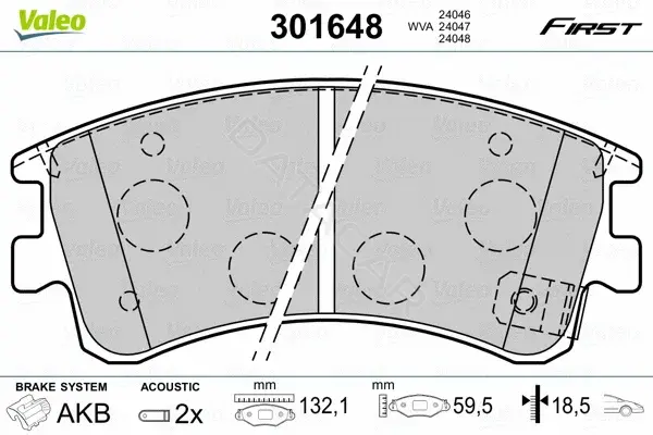 Тормозные колодки VALEO 301648