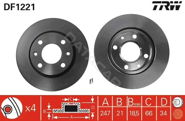 Тормозные диски TRW DF1221