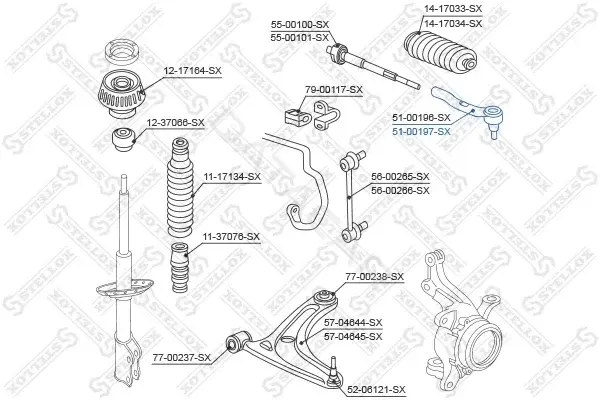 Рулевые наконечники STELLOX 51-00197-SX