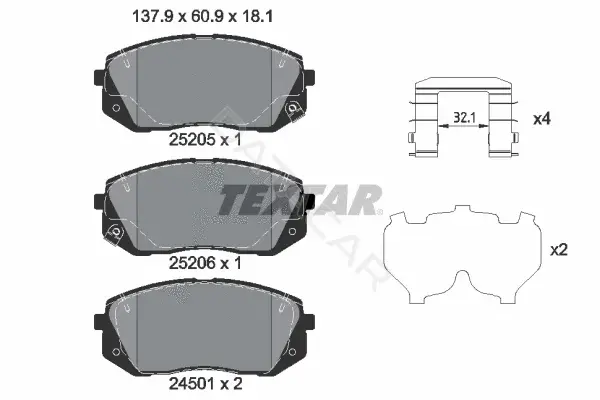 Тормозные колодки TEXTAR 2520504