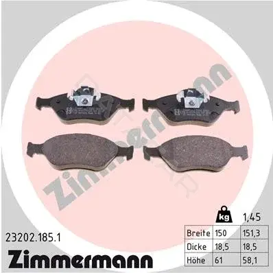 Тормозные колодки ZIMMERMANN 23202.185.1