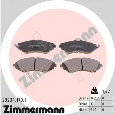 Тормозные колодки ZIMMERMANN 23234.170.1