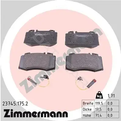 Тормозные колодки ZIMMERMANN 23745.175.2
