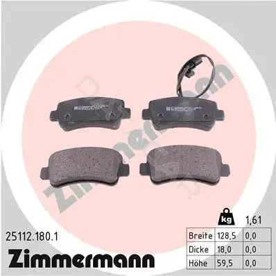 Тормозные колодки ZIMMERMANN 25112.180.1
