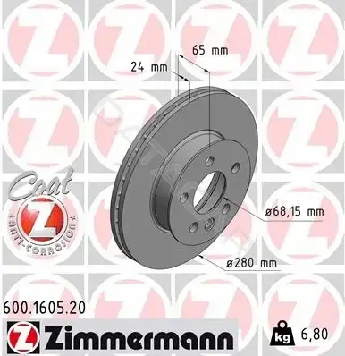 Тормозные диски ZIMMERMANN 600.1605.20