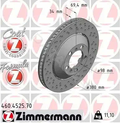 Тормозные диски ZIMMERMANN 460.4525.70