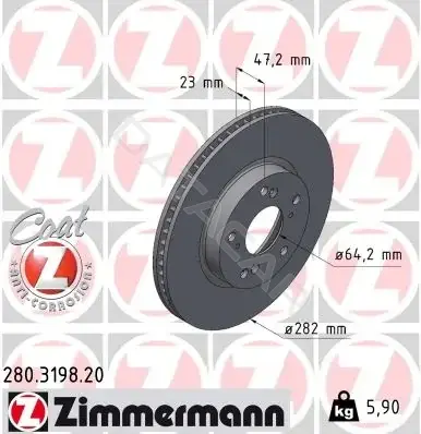 Тормозные диски ZIMMERMANN 280.3198.20
