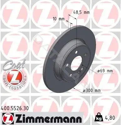 Тормозные диски ZIMMERMANN 400.5526.30