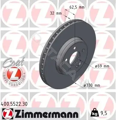 Тормозные диски ZIMMERMANN 400.5522.30