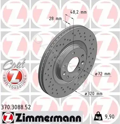 Тормозные диски ZIMMERMANN 370.3088.52