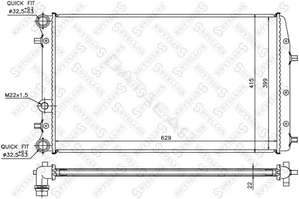 Радиатор охлаждения STELLOX 10-25359-SX