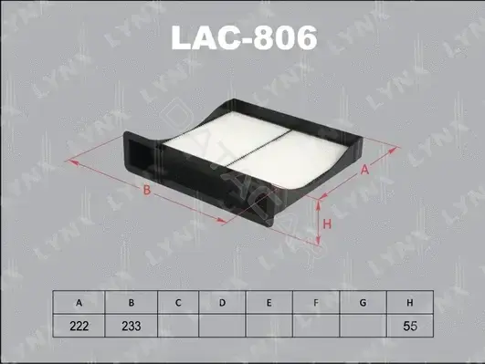 Фильтр салонный LYNXAUTO LAC-806