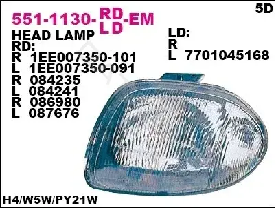 Фары DEPO 551-1130L-LD-EM