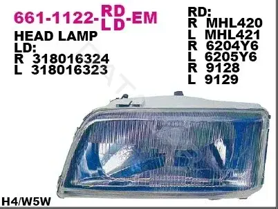 Фары DEPO 661-1122R-LD-EM