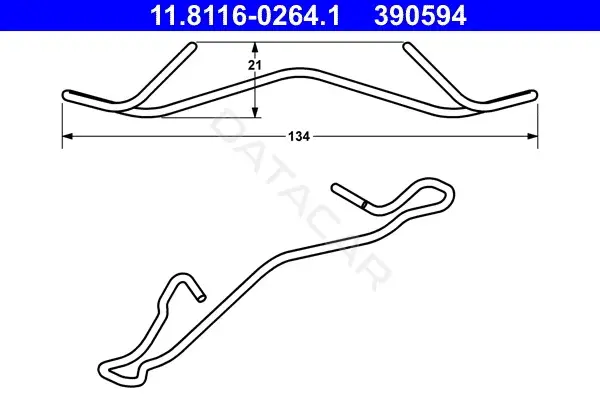 Пружина колодок ATE 11.8116-0264.1