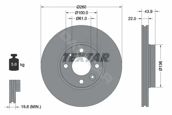 Тормозные диски TEXTAR 92119203