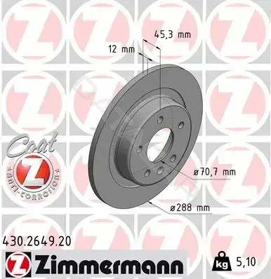 Тормозные диски ZIMMERMANN 430.2649.20