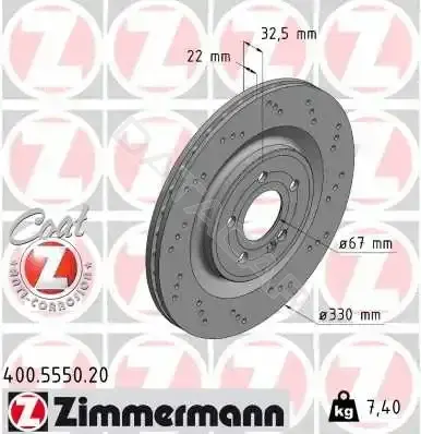 Тормозные диски ZIMMERMANN 400.5550.20