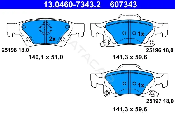 Тормозные колодки ATE 13.0460-7343.2