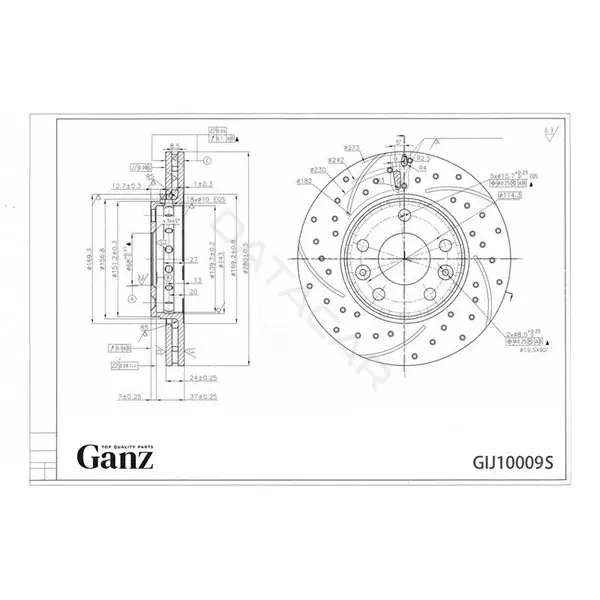 Тормозные диски GANZ GIJ10009S