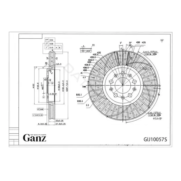 Тормозные диски GANZ GIJ10057S