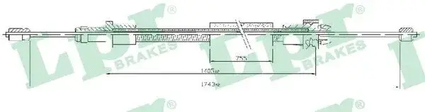 Трос ручника LPR/AP/RAL C0093B