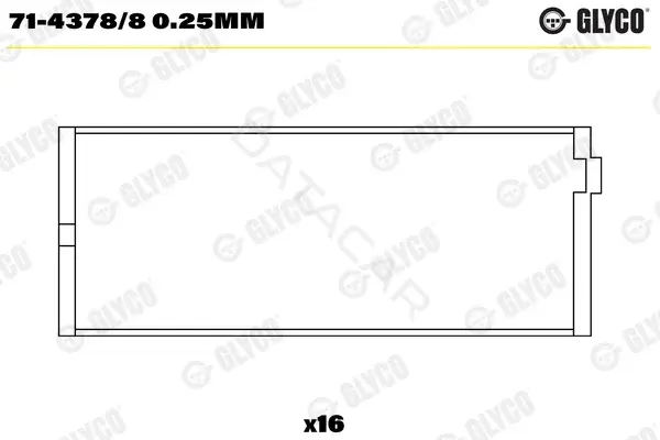Вкладыши шатунные GLYCO 71-4378/80.25mm